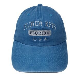 Florida Keys USA Slideback Hat Blue One Size Embroidered Sunkiss Kap